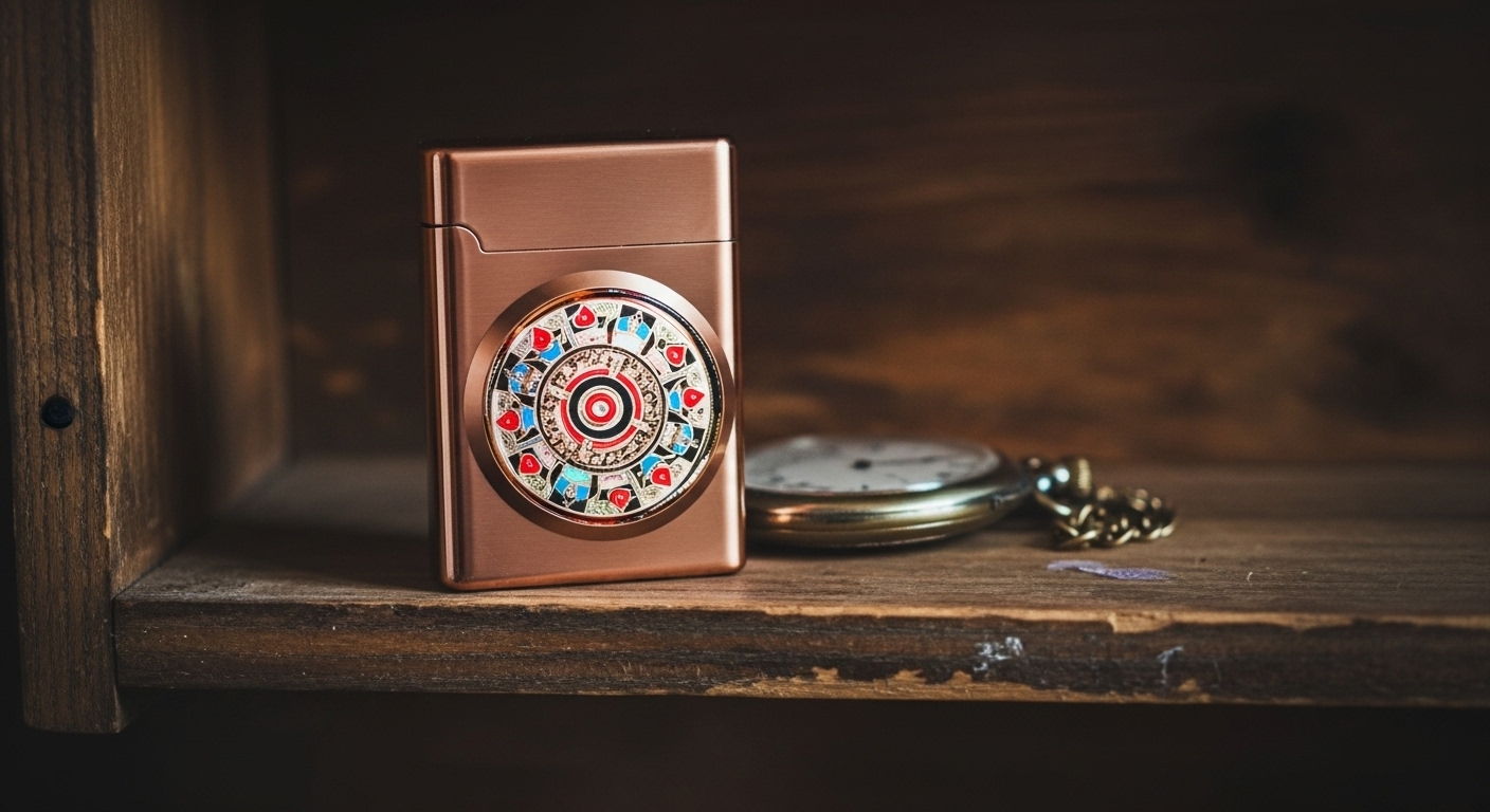 Beautifully Design Jet Flame Pocket Size Refillable Butane Gas Cigarette Cigar Lighter with Spinning Wheel for Extra Charm | Copper
