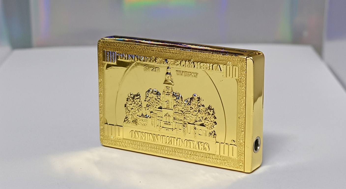 trendy dollar gas lighter refillable metal bomb lighter pocket lighter golden