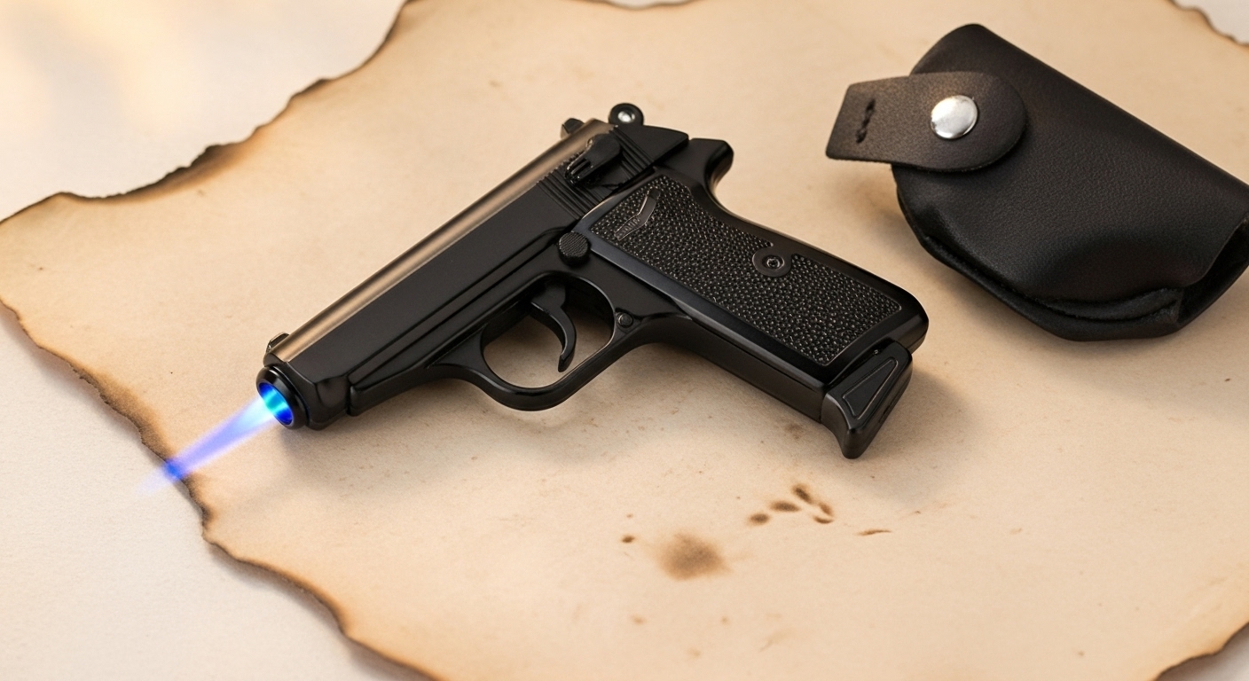 508 METAL GUN LIGHTER WITH HOLSTER